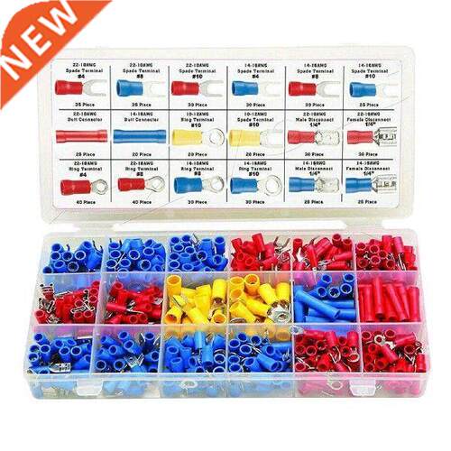 Assorted Insulated Electrical Wire Terminals Butt Spade Kit