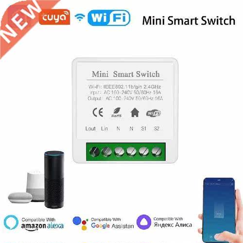Tuya WiFi Mini DIY Smart Switch 10A 16A Light APP Remote