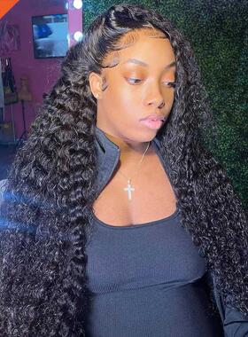 30 32 Inch 360 Deep Wave Frontal Brazilian Remy 13x4 Curly H