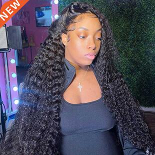 30 32 Inch 360 Deep Wave Frontal Brazilian Remy 13x4 Curly H