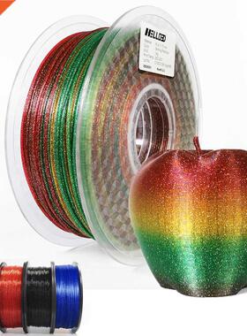 3D Printer Filament PLA 1.75mm Glittering ining Rainbow Su