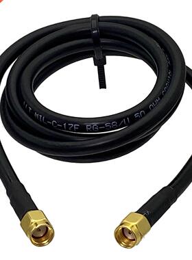 1pcs RG58 RP SMA Male Jack to RP SMA Male Jack Crimp Wire Te