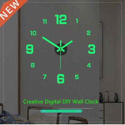 Simple Luminous Mute Clock  Stereo Digital Wall Clock Liv