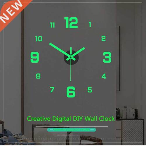 Simple Luminous Mute Clock  Stereo Digital Wall Clock Liv