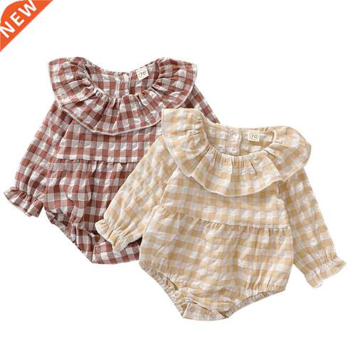 Toddler Girls Round Collar Jumpsuits Suit, Baby Long Sleeve