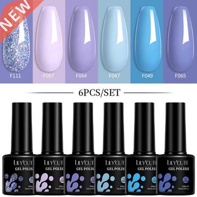 6PCs Gel Nail Polish Set Spring Macaron Vernis Semi Permanen