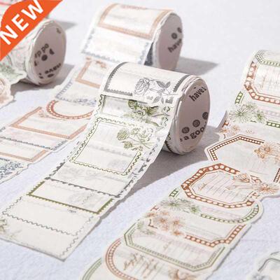 50 pcs/roll Frame Collecton Maskng Wash Tape Retro plant