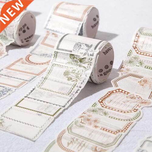 50 pcs/roll Frame Collecton Maskng Wash Tape Retro plant