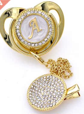 Pacifier Beads And Clips Gold Pacifier Holder BPA Free Silic