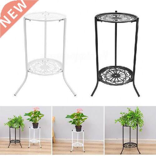 2-tiered Tall Plant Stand Metal Plant Shelf Supports Rack