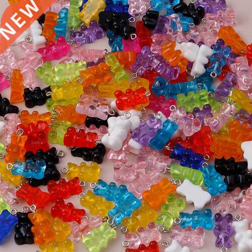 10pcs 22X11mm Candy Color Gummy Mini Bear Charms for Making