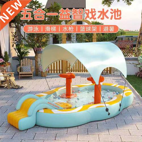 Inflatable swimming po outdoor po with sun shading