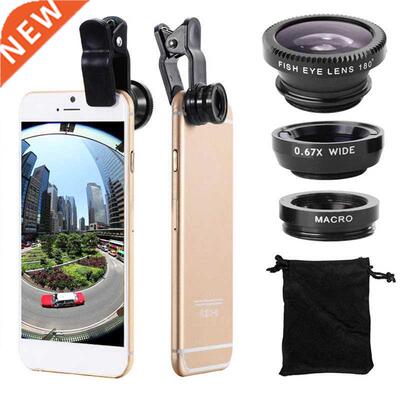 3 IN 1 Wide Angle Micro Zoom Fisheye Lens Clip on Smartphone