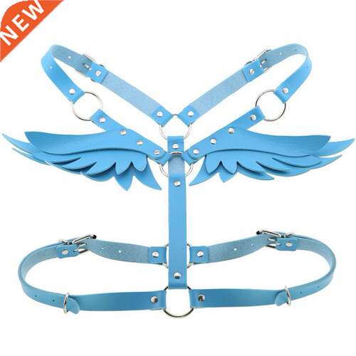 Angel Wing Women Belts Faux Leather Adjustable Harness