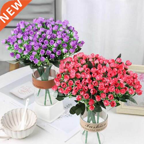 Artificial Flowers Rose Buds Lot Gypsophila Fake Artificial