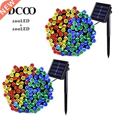 Dcoo 2 Pieces 8 Modes 72ft 22m 200 LEDs Solar LED String Li