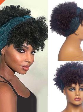 Amir ort Blonde Black Kinky Curly Headband Wig Synthetic T