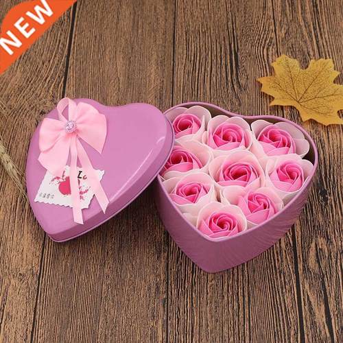9pcs Soap Rose Flowers Bear Gift Box Xmas Birthday Valentine
