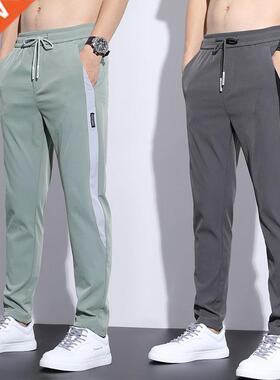 Casual Pants Men Sweatpants Sport Black Gray Solid color Str