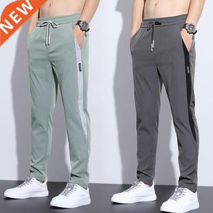 Casual Pants Men Sweatpants Sport Black Gray Solid color Str