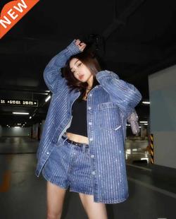 687061 Jeans for Women men Fashion Classic Luxury rhinestone