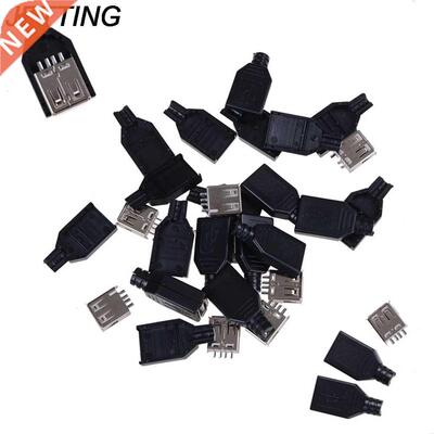 JETTING 10Pcs USB2.0 Type-A Plug 4-pin female Adapter Connec