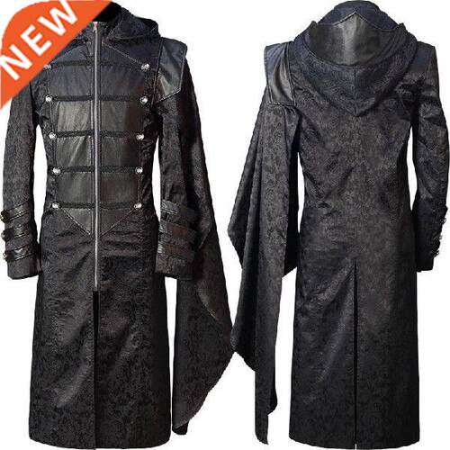 Wanchristmas Cos Men's Steam Retro Outfit Uniform Black