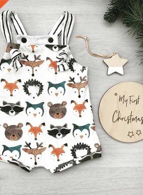 0-24M Summer Newborn Baby Girl Boys Strappy Romper Jumpsuit