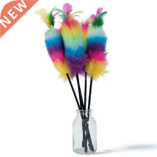 Cat Toys Cat Wand Colorful Interactive Feather Cat Teaser