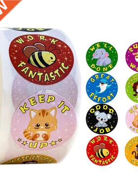 100-500pcs Round Reward Sticker 8 Styles Cartoon Stickers Sc