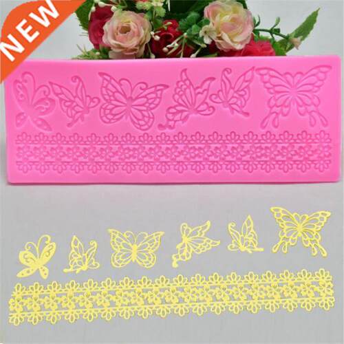 Butterflies Lace Silicone Mat Pad Lace Cake Fondant Mold But