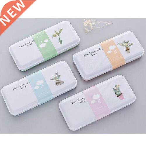 18.8x8.2cm Metal Hinged Pencil Pen Box Rectangular Empty
