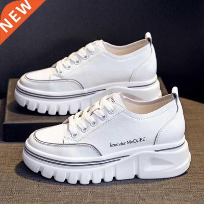 Genuine Leather Platform Sneakers Women's Sports Shoes Woman