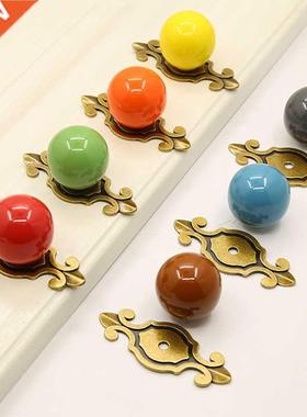 Colored Ceramic Desk Drawer Knobs Cabinet Cupboard Handles