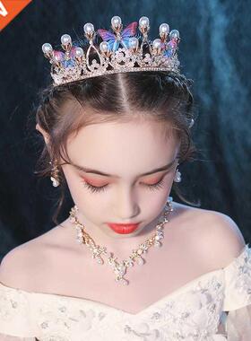 Gold Color Tiaras And Crowns Butterfly Pearls Crystal Handma