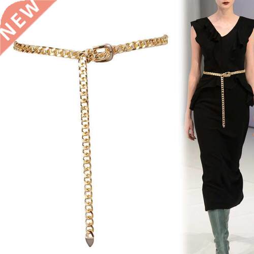 Women Fashion Belt Hip High Waist Gold Silver Waist Chain D