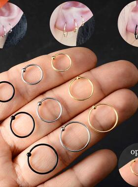 2PCS /Pack Surgical Steel Captive Bead Ring Ear Hoop Nose Ri