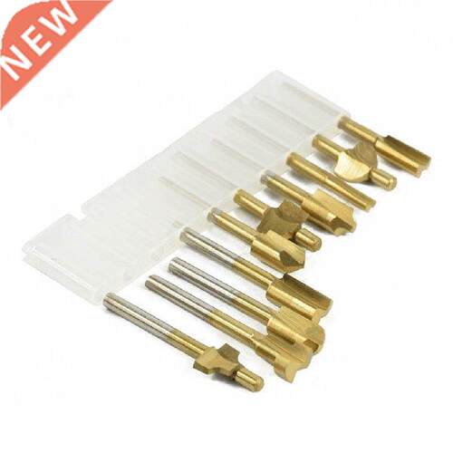 10pcs Set Box 3mm HSS Titnium Router Bits Wood Milling