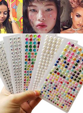 Gltter Face Rhnestone Stcker Self Adhesve Body Eye Shado