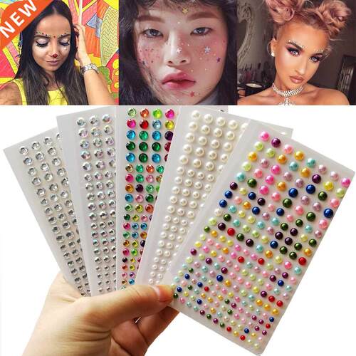 Gltter Face Rhnestone Stcker Self Adhesve Body Eye Shado