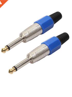 2pc Microphone Cable Plug Mono Pho/4 6.35mm Plug Connect