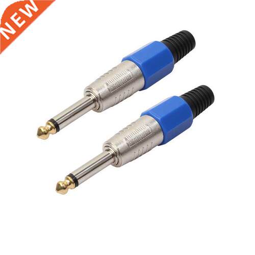 2pc Microphone Cable Plug Mono Pho/4 6.35mm Plug Connect