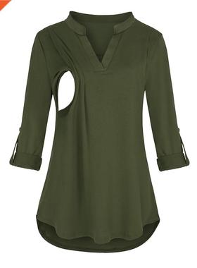 Hot Sale Women Maternity Clothes Long Sleeve Solid Color Nur