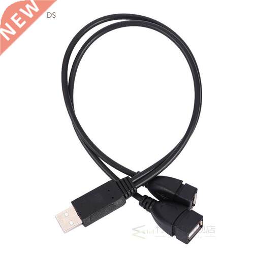 1 Pc Black USB2.0 A Male To 2 Dual Female Y Splitter Hub Pow