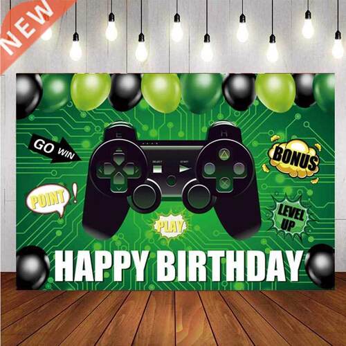 Video Game Party Backdrop Welcome Sign Happy Birthday Photo
