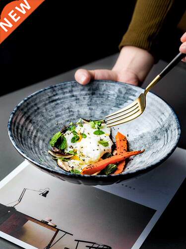 Japanese ceramic bowl embossed ramen bowl home soup bowl