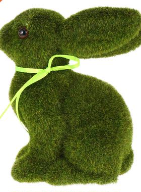 Adorable Easter Flocked Rabbit Decorative Party Decor Rabbit