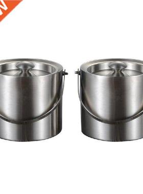 Quality 2X 3L 2 Tier Stainless Steel Insulation Ice Bucket