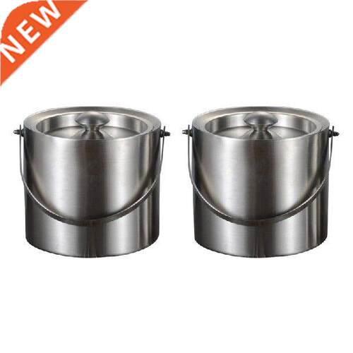 Quality 2X 3L 2 Tier Stainless Steel Insulation Ice Bucket