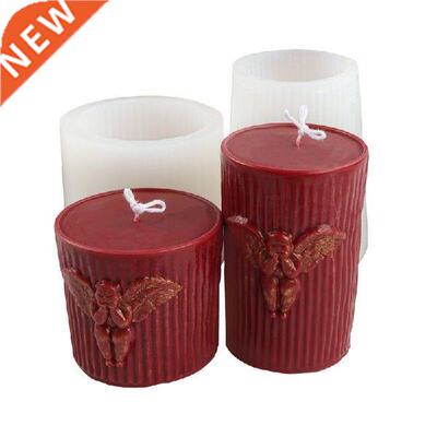 New Cylinder Angel Relief Candle Silicone Mold  Desktop